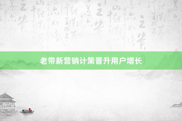 老带新营销计策晋升用户增长